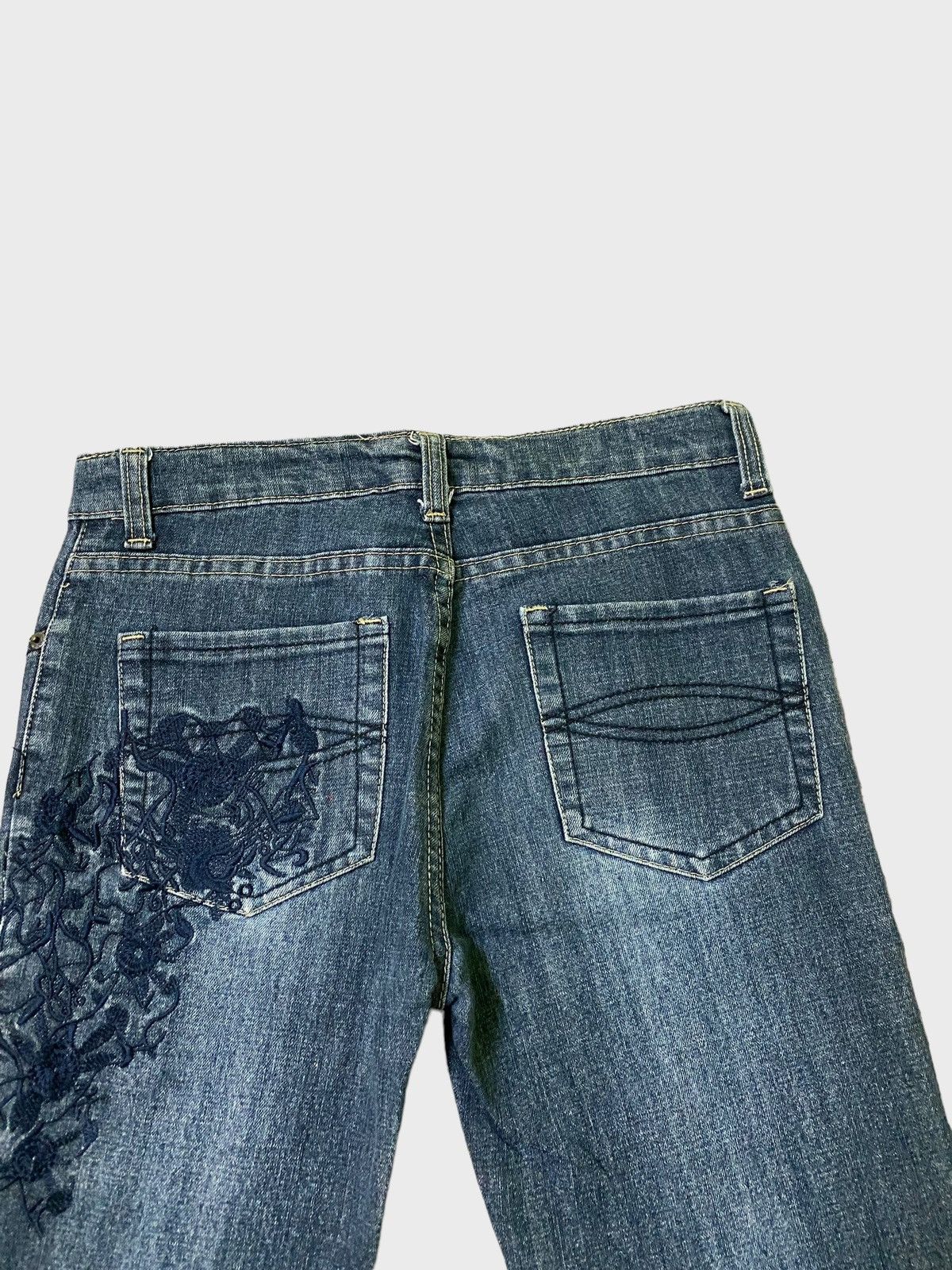 If Six Was Nine × Japanese Brand × Vintage Flared HAPHAZARD JEANS Embroidered Design Bootcut Denim Size US 27 - 9 Thumbnail