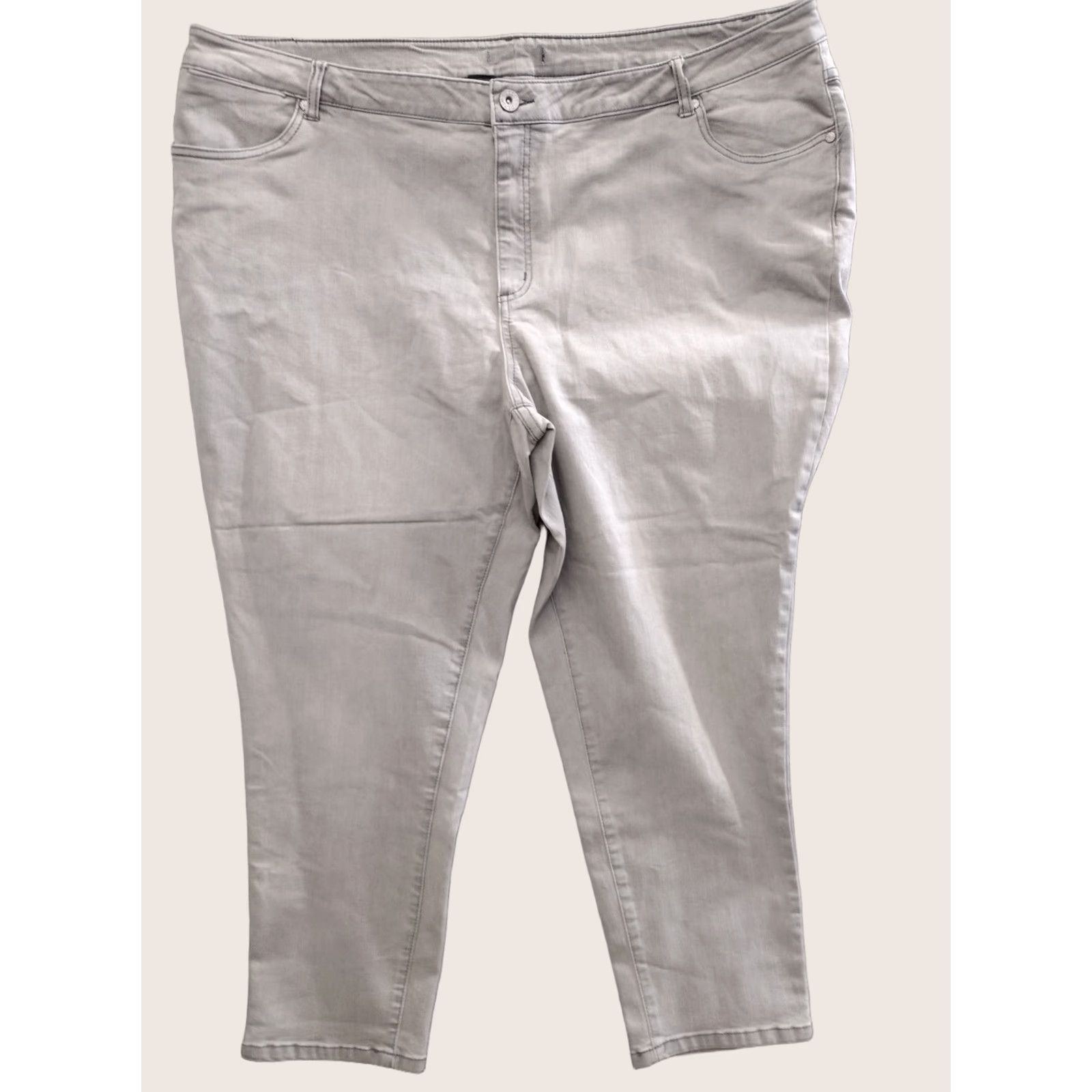 Denime Unbranded Women's Jeans Tapered Denim Gray Stretch Plus 26W Size 26" / US 2 / IT 38 - 1 Thumbnail