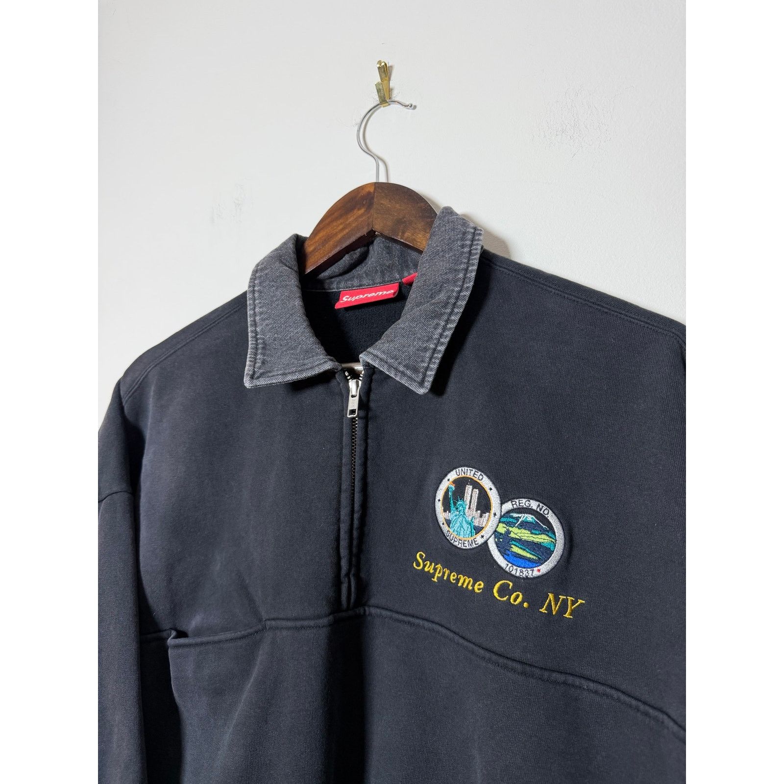 Supreme Supreme denim collar half zip sweatshirt Size US M / EU 48-50 / 2 - 2 Thumbnail