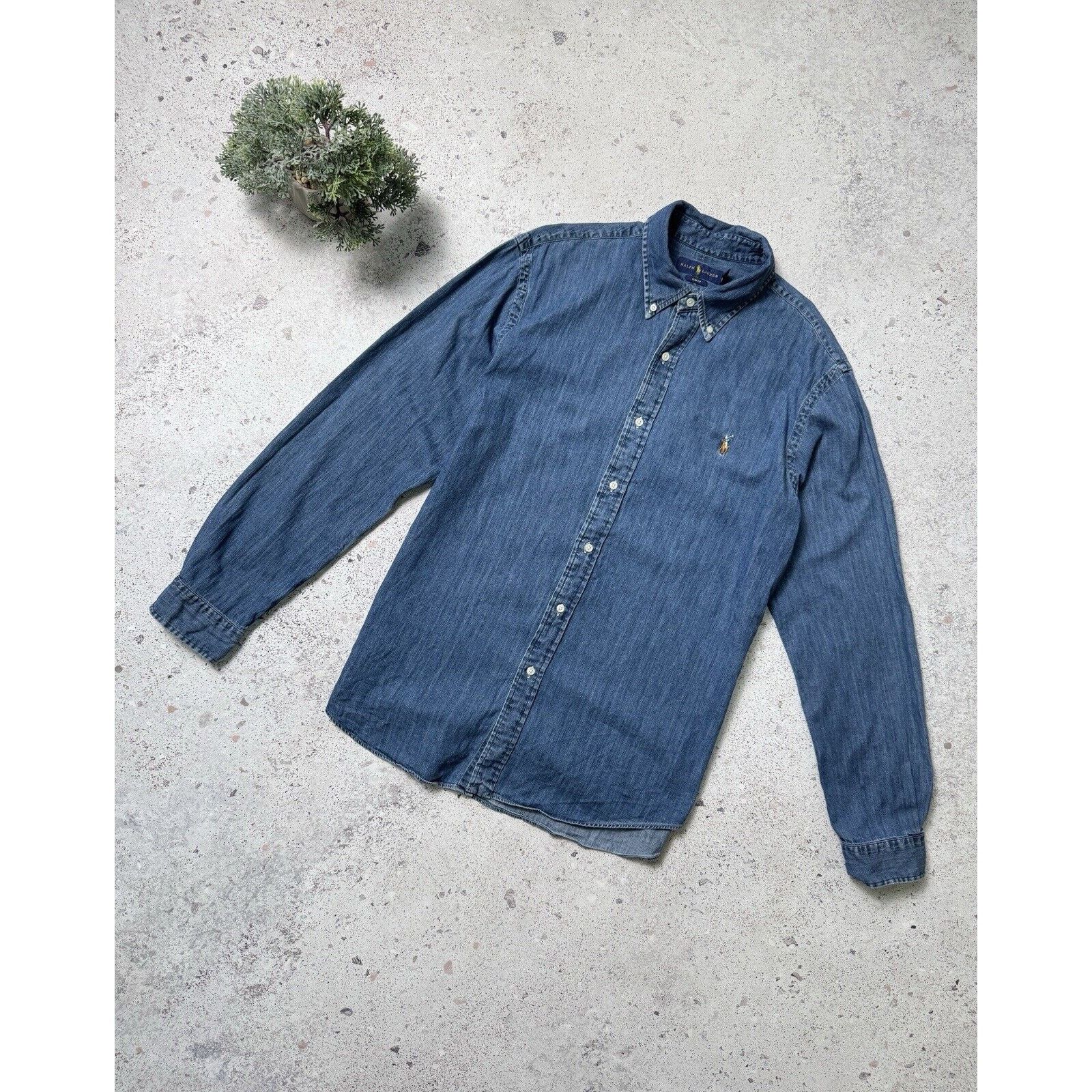 Polo Ralph Lauren Polo Ralph Lauren Denim Long Sleeve Button Up Shirt Size XL Size US XL / EU 56 / 4 - 1 Thumbnail