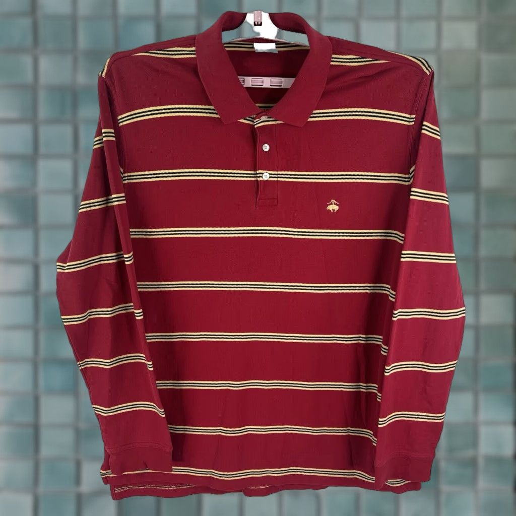 Brooks Brothers Brooks Brothers Performance Striped Polo Shirt Mens XL Red Classic Preppy Size US XL / EU 56 / 4 - 1 Thumbnail