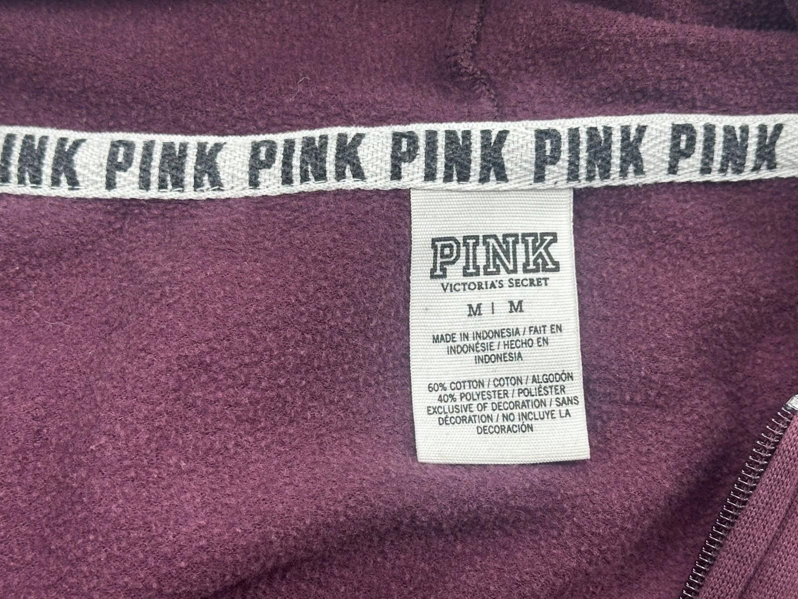 Pink Victorias Secret Pink Full Zip Graphic Hoodie Red Women's M Size M / US 6-8 / IT 42-44 - 8 Thumbnail