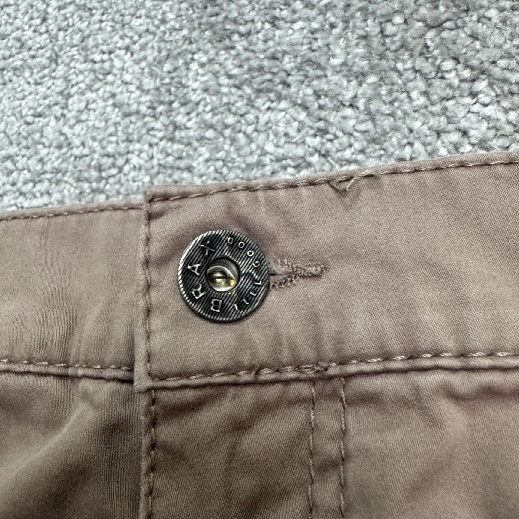 Vintage Branx Chino Pants Mens 33x28 Brown Corduroy 5-Pocket Flat Front Casual Straight Leg Size US 33 - 4 Thumbnail