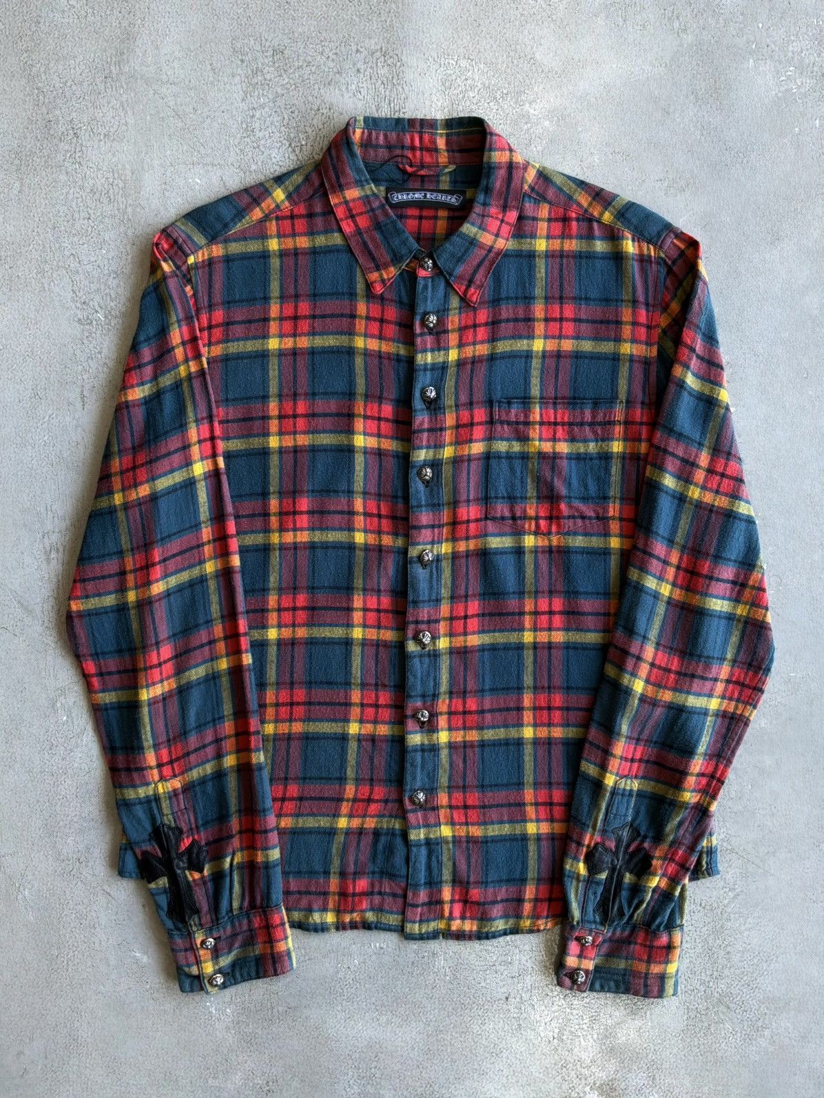 Chrome Hearts Chrome Hearts - Plaid Dual Cross Patch Flannel Size US M / EU 48-50 / 2 - 1 Thumbnail