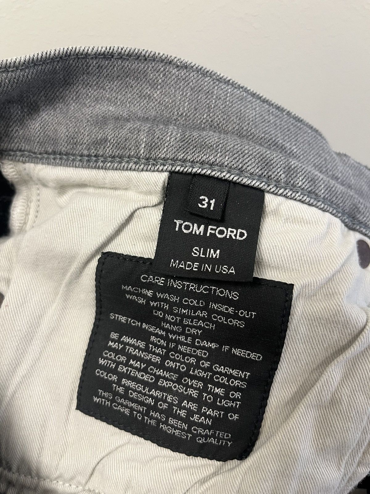 Tom Ford Grey wash selvedge denim slim fit Size US 31 - 12 Thumbnail