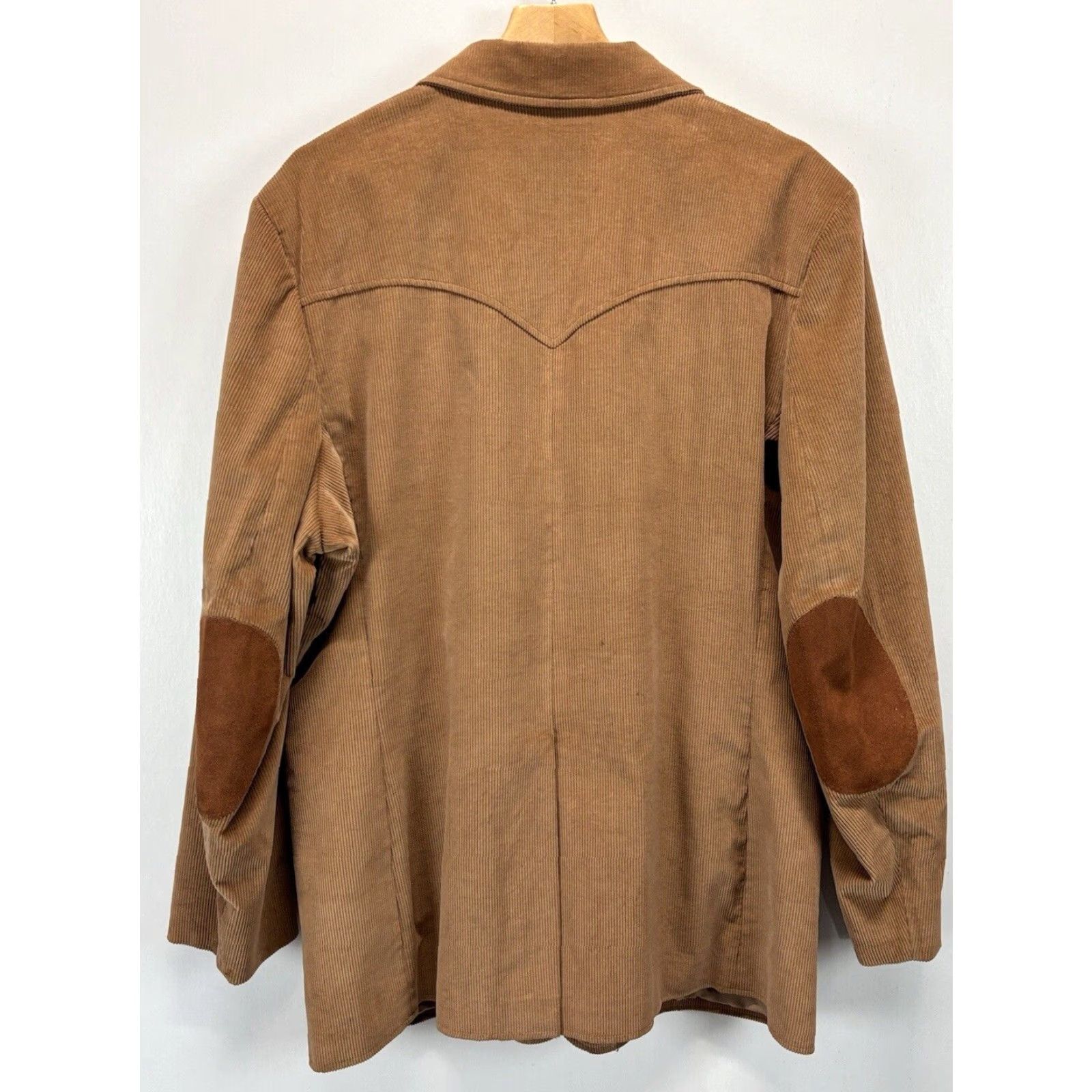 YOKE VINTAGE Pioneer Wear Blazer Jacket Men Big & Tall 42L Brown Corduroy Western Cowhide Casual Size 42L - 3 Thumbnail
