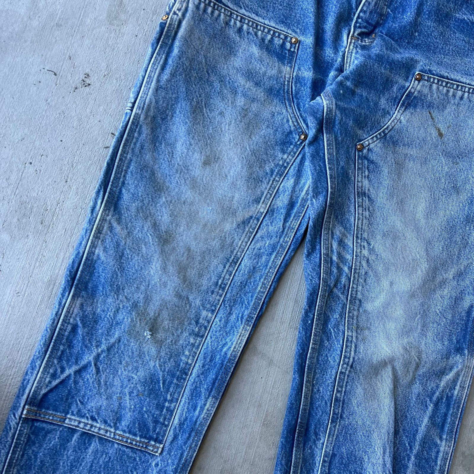 Carhartt × Vintage Carhartt faded blue denim double knee work carpenter pants Size US 32 / EU 48 - 8 Thumbnail