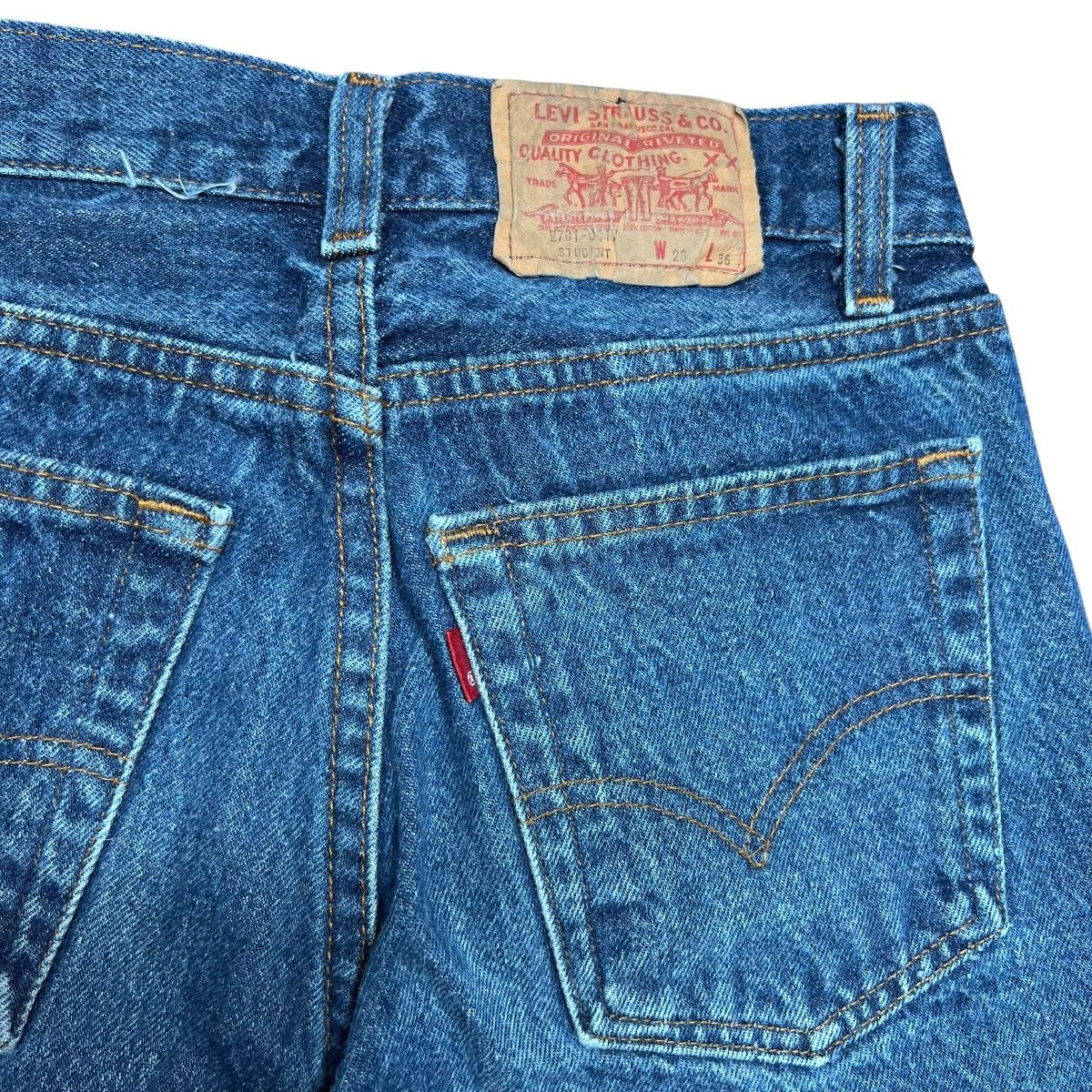 Levi's Vtg 1980s Levi’s 701 Button Fly Student USA Blue Denim Pants Size 25" / US 0 / IT 36 - 12 Thumbnail