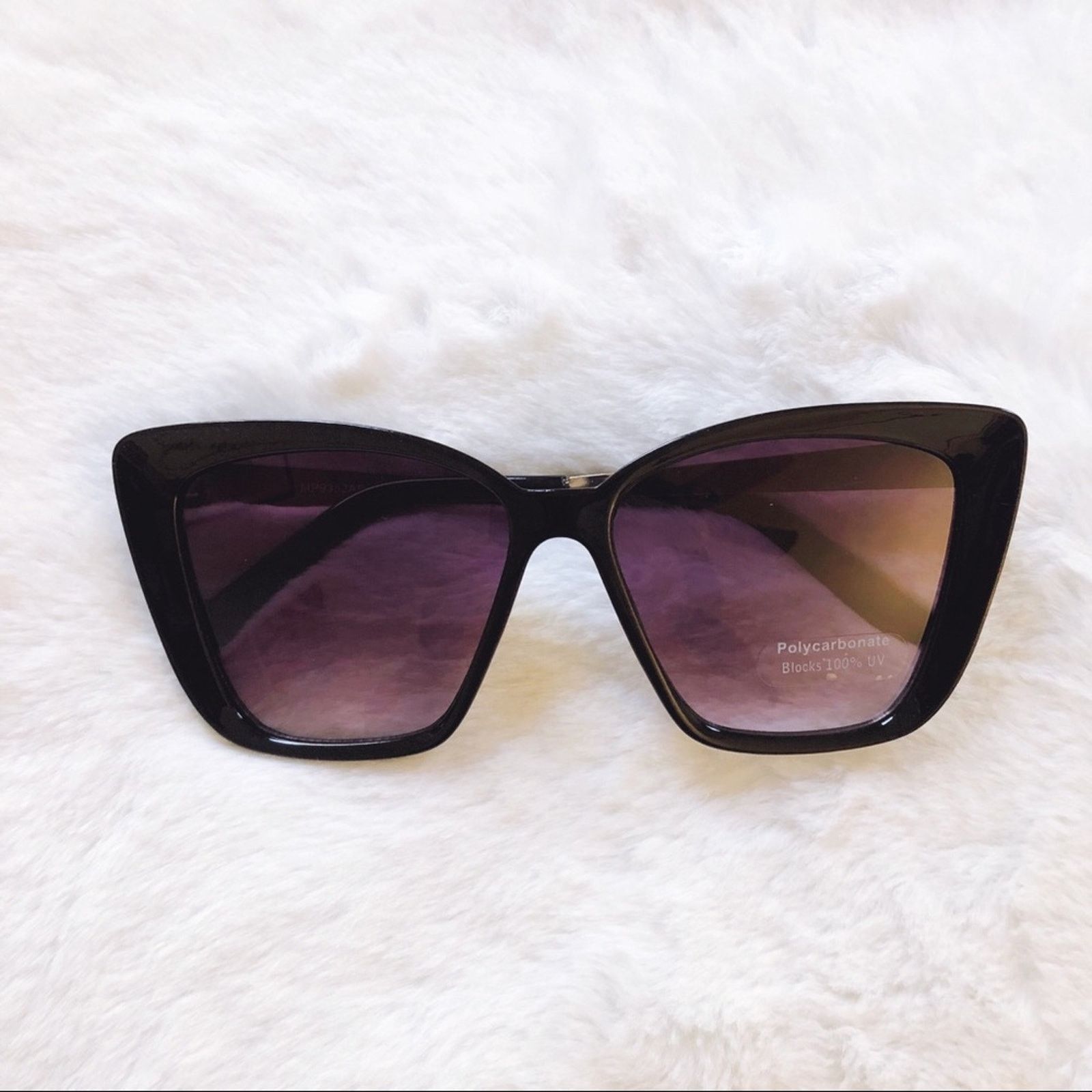 Other Hannah Black Oversized Cat Eye Sunglasses Size ONE SIZE - 1 Thumbnail