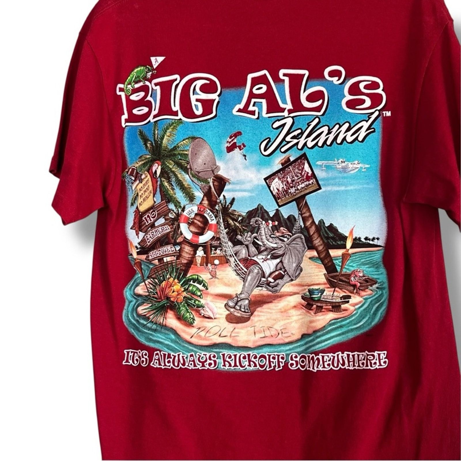 Other Big Al’s Alabama Crimson Tide Football Island T-shirt Size M / US 6-8 / IT 42-44 - 6 Thumbnail