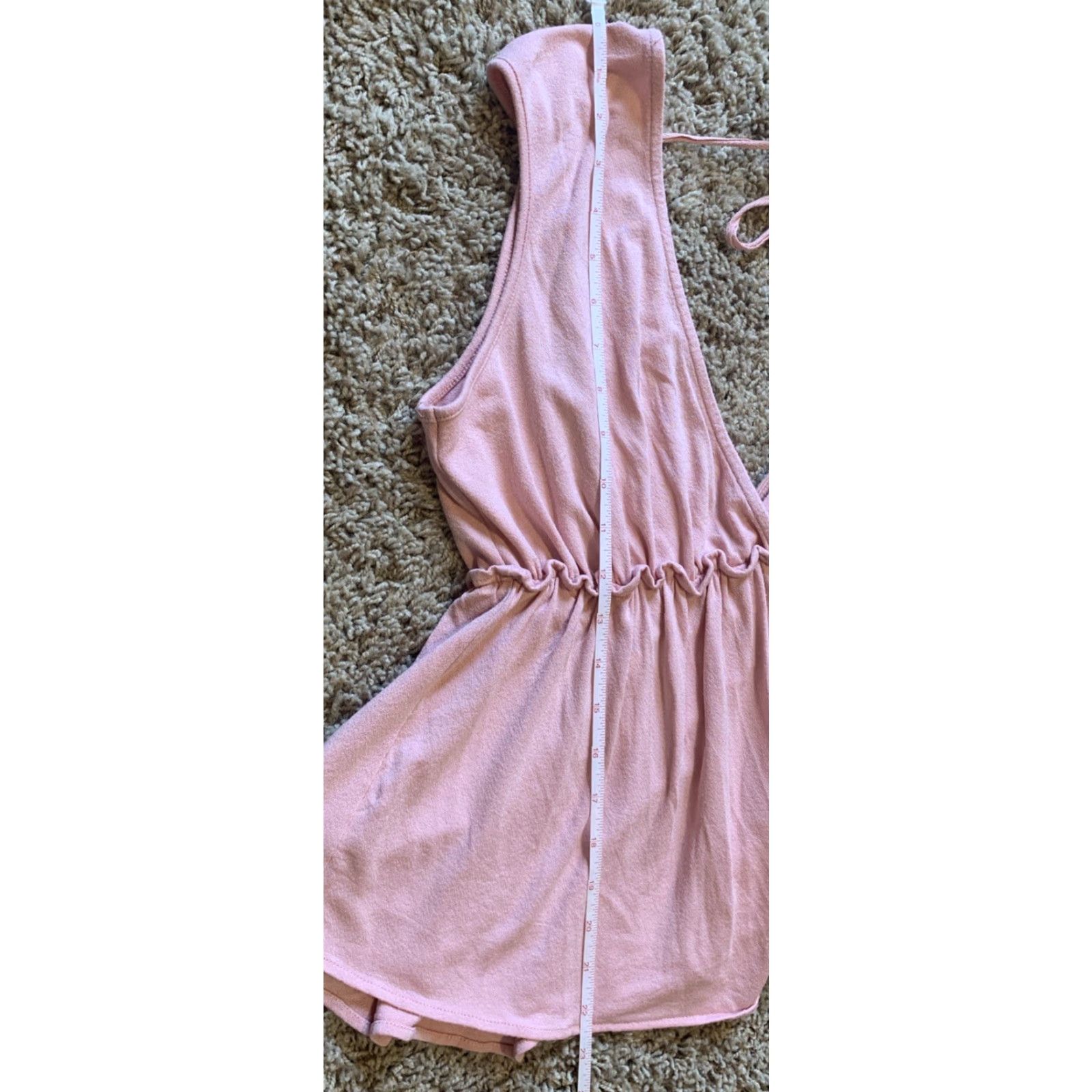Pinko HIP Tank Top V-Neck Open-back Tie Stretchy Light Pink Sz Small Size S / US 4 / IT 40 - 7 Thumbnail