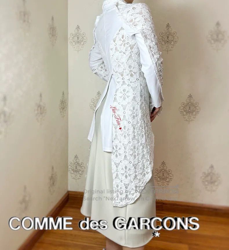 Comme des Garcons Comme des Garcons Lace White Versatile Tailcoat Size S / US 4 / IT 40 - 6 Thumbnail