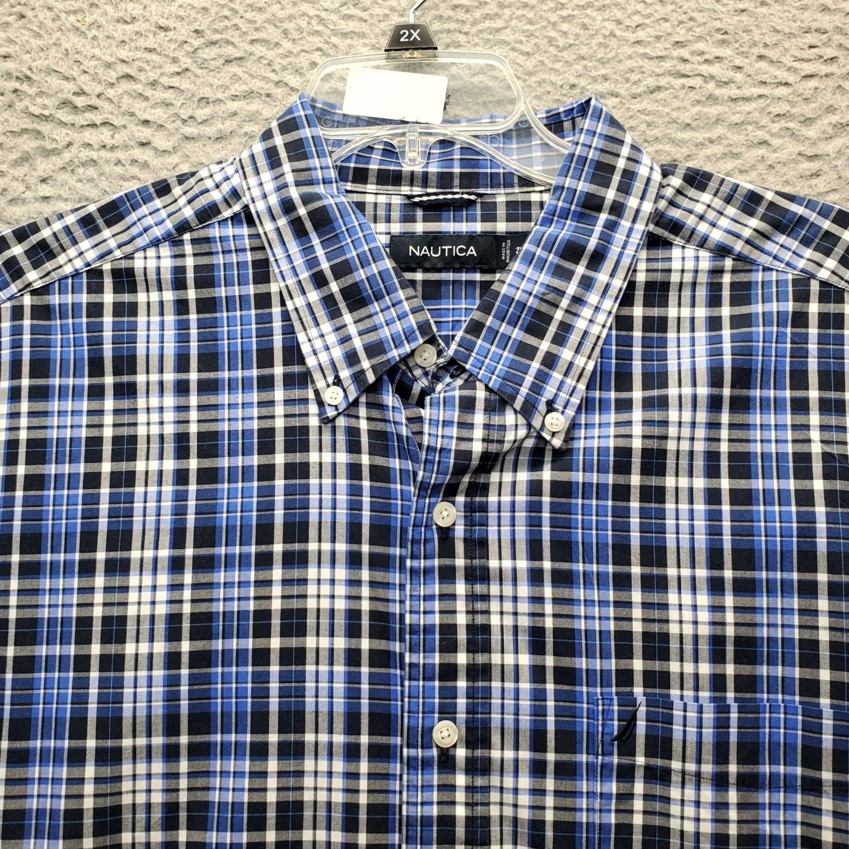Nautica Nautica Mens 2XL Casual Shirt Multi Plaid Cotton Button-Down Collared Regular Fit Size US XXL / EU 58 / 5 - 4 Thumbnail