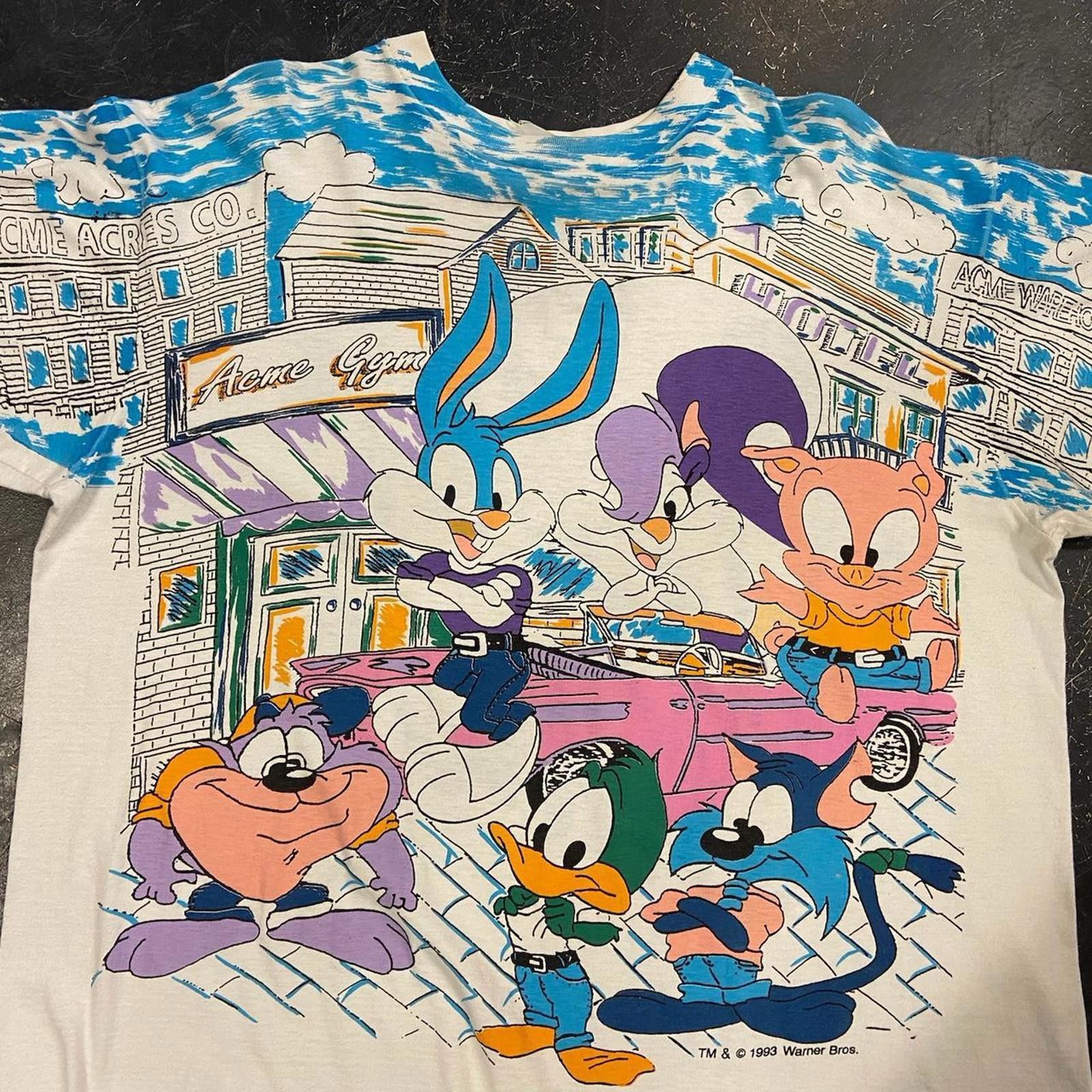 Vintage 1993 Tiny Toons ‘Street Smart’ Looney Tunes AOP Size US XXL / EU 58 / 5 - 5 Thumbnail