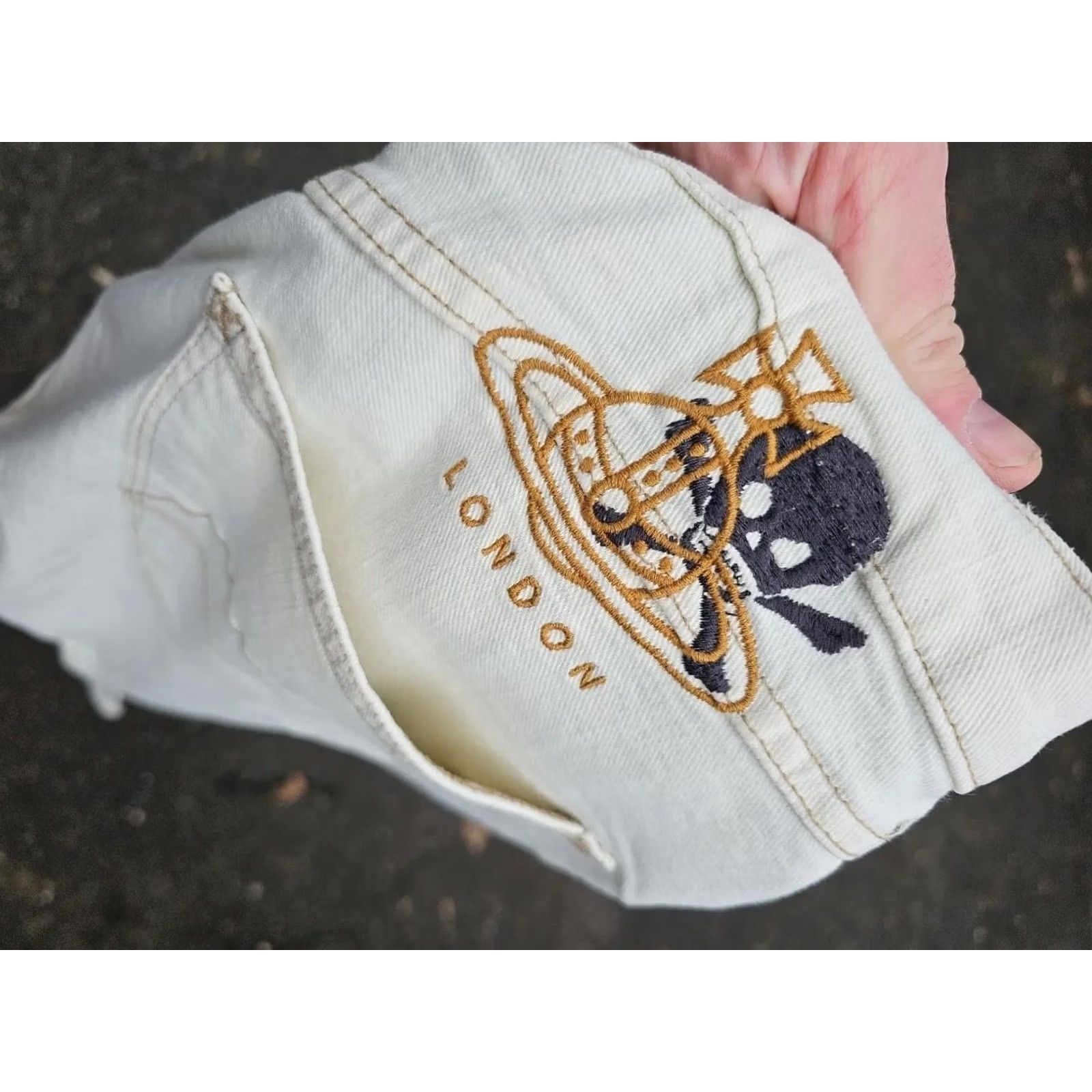 Vivienne Westwood VIVIENNE WESTWOOD Anglomania x Lee Low Crotch Jeans Size 34x34 Women White Straight Deadstock 34x32.5 90s? Size 24" / US 00 / IT 34 - 5 Thumbnail