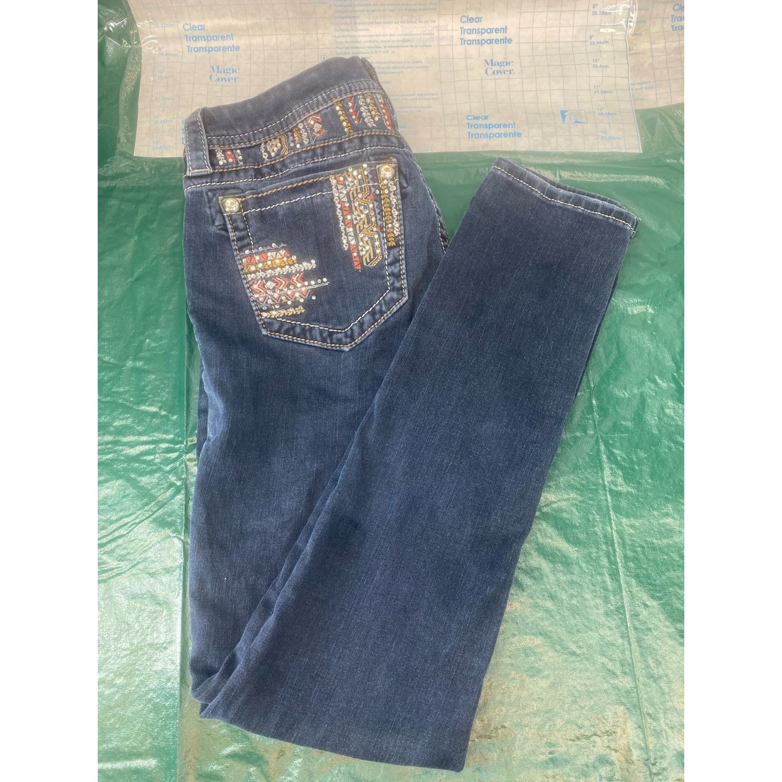 Miss Me Miss Me Jean Size 27 Denim Embellished Fleur Low Rise Skinny Size 27" / US 4 / IT 40 - 7 Thumbnail