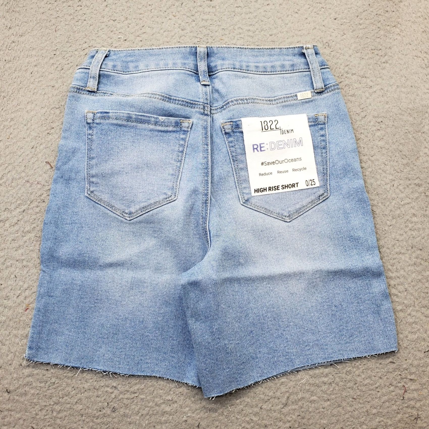 Vintage 1822 Denim Womens Size 0 Blue Mid Thigh Shorts Distressed High Rise Bermuda Stretch Denim Shorts Size 25" / US 0 / IT 36 - 2 Thumbnail