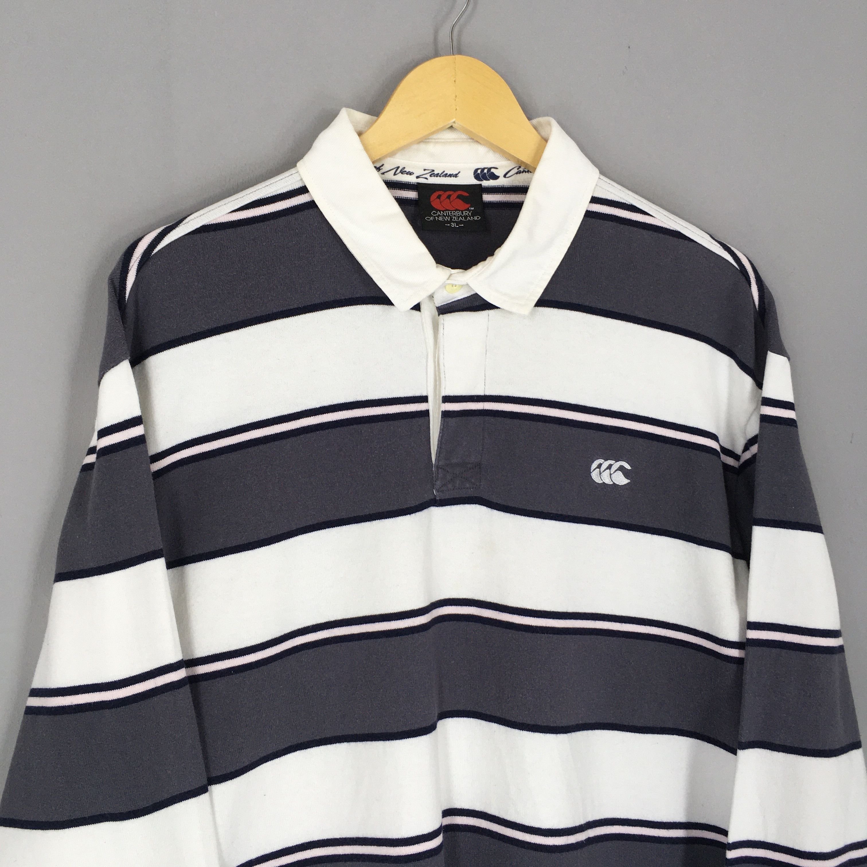 Canterbury of New Zealand × Vintage Vintage Canterbury Of New Zealand Striped Rugby Shirt XLarge Size US XL / EU 56 / 4 - 4 Thumbnail