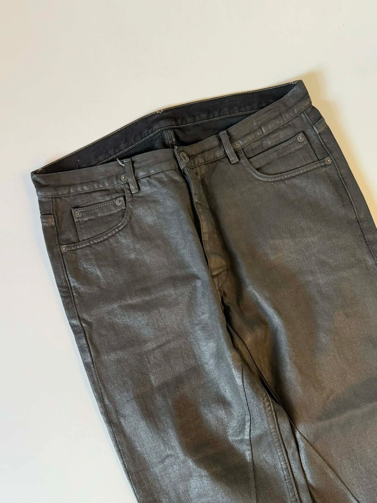 Rick Owens Rick Owens Black Waxed Cropped Pants Size US 32 / EU 48 - 6 Thumbnail