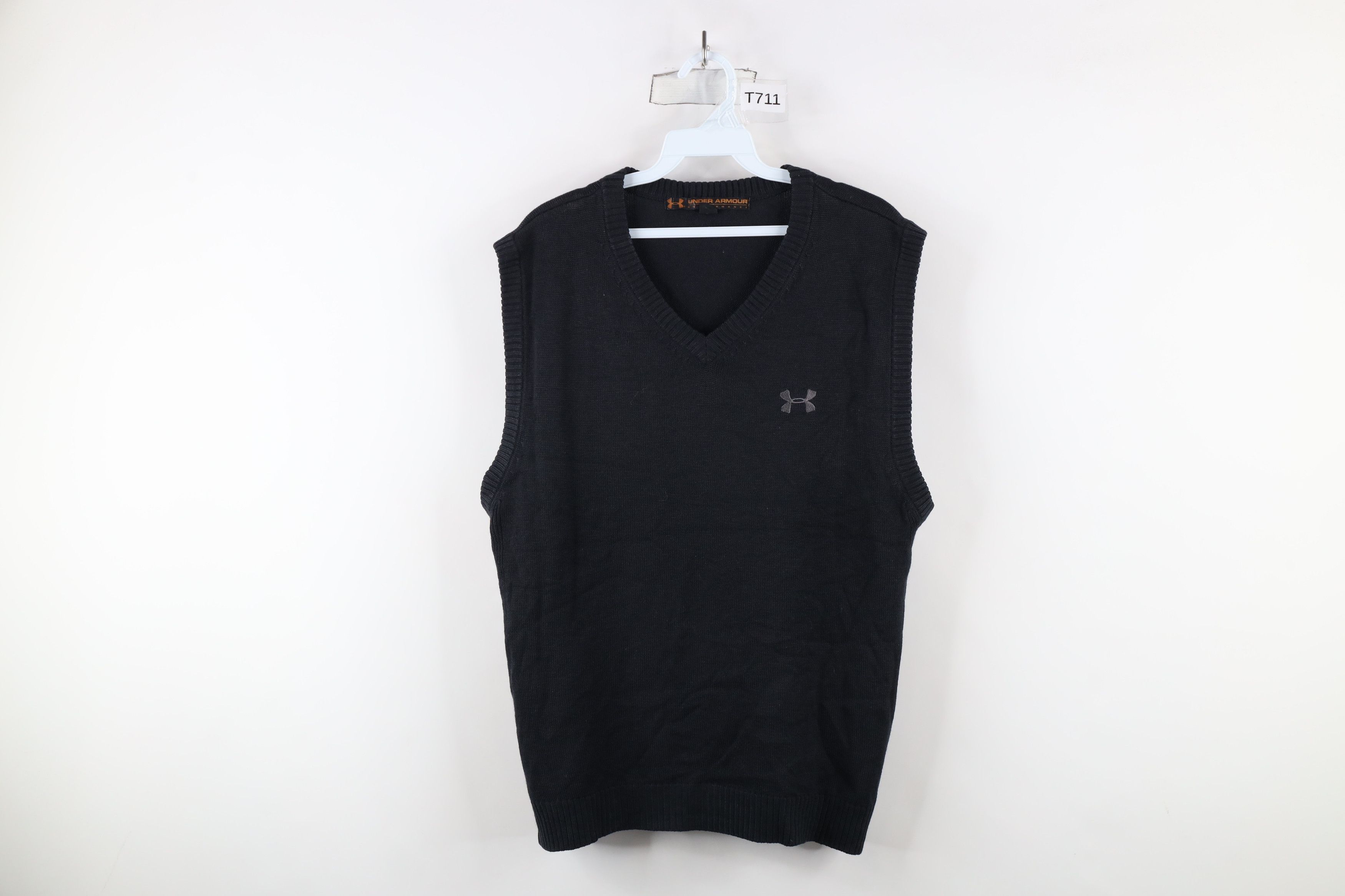 Under Armour × Vintage Vintage Under Armour Cashmere Blend Knit Sweater Vest Black Size US L / EU 52-54 / 3 - 1 Thumbnail