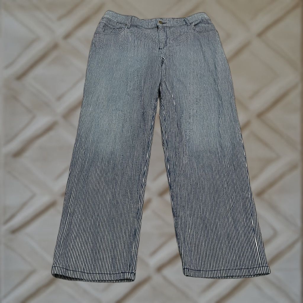 Vintage Vintage Chico's Women's Wide Leg Pants Cotton Blend Blue Striped Casual 12 Size 34" / US 12 / IT 48 - 1 Thumbnail