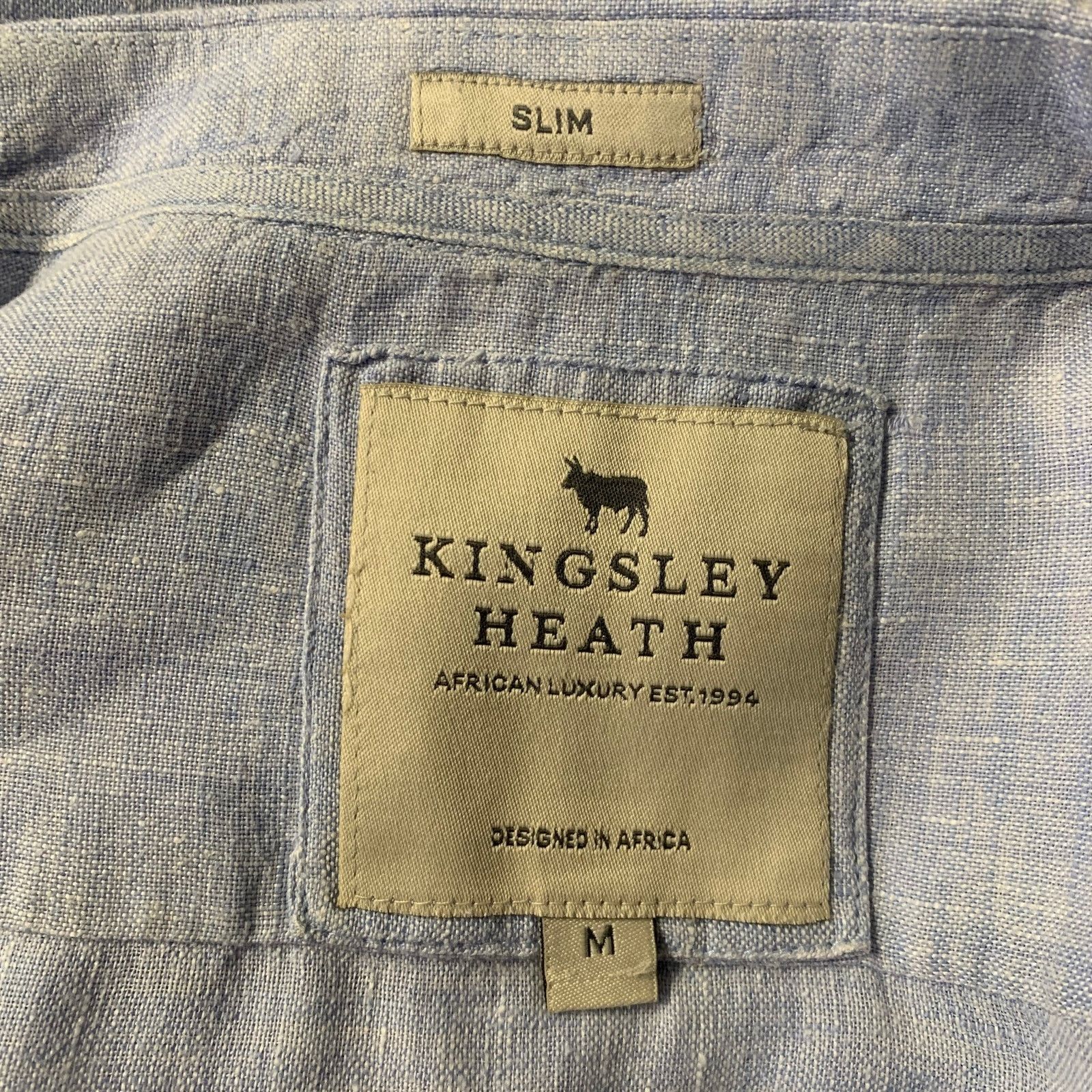 Other KINGSLEY M Blue Heather Linen Short Sleeve Shirt Size US M / EU 48-50 / 2 - 5 Thumbnail