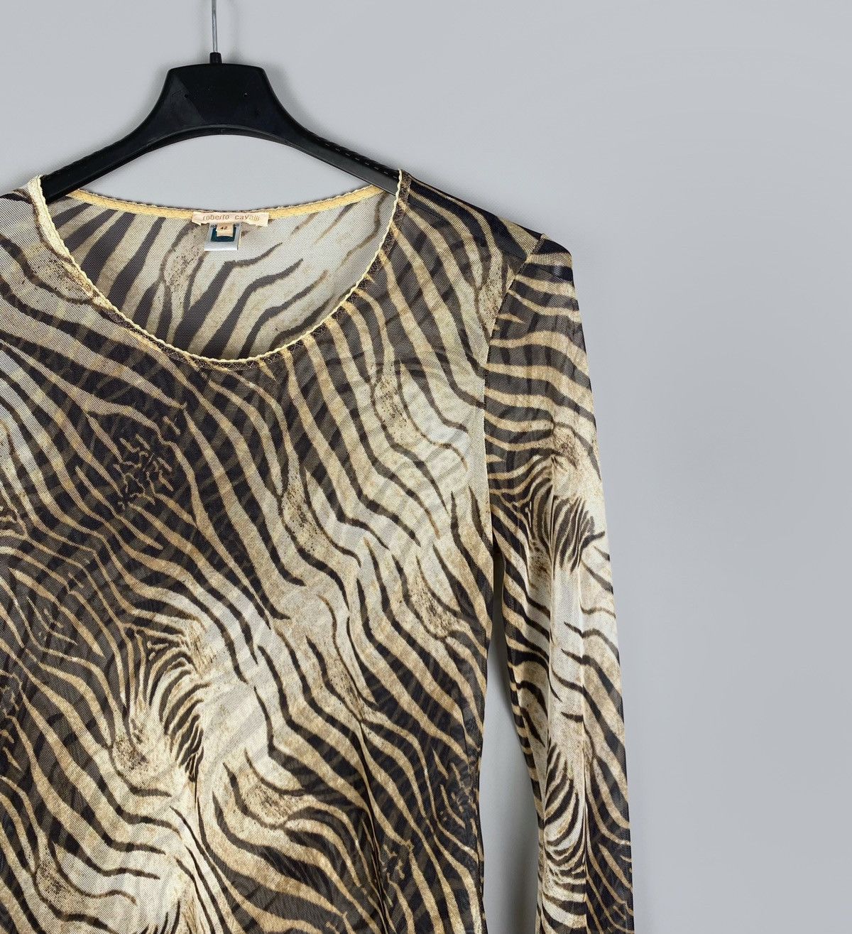 Roberto Cavalli Vintage Women's Roberto Cavalli Mesh Zebra LS Blouse Size 42 Size M / US 6-8 / IT 42-44 - 2 Thumbnail