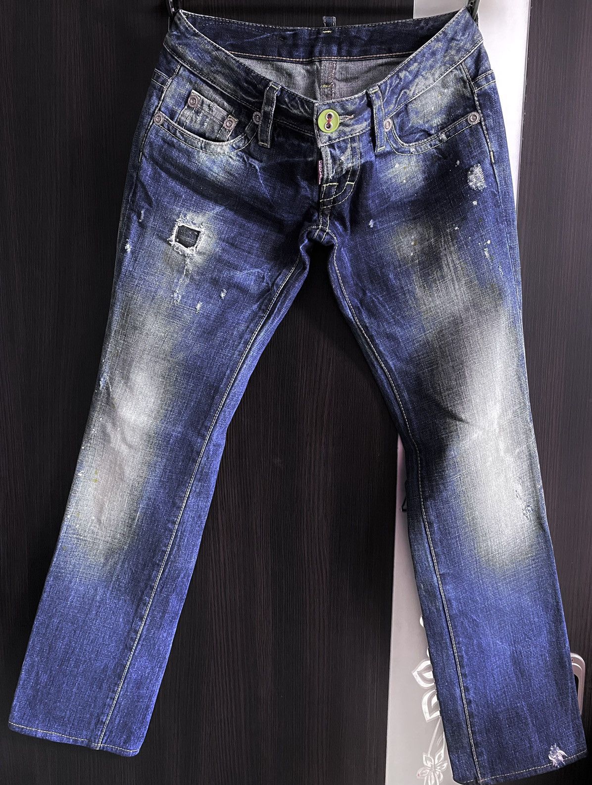 Dsquared2 Dqsuared2 Washed Patchwork Distressed Paint Splatter Jeans Size 28" / US 6 / IT 42 - 2 Thumbnail