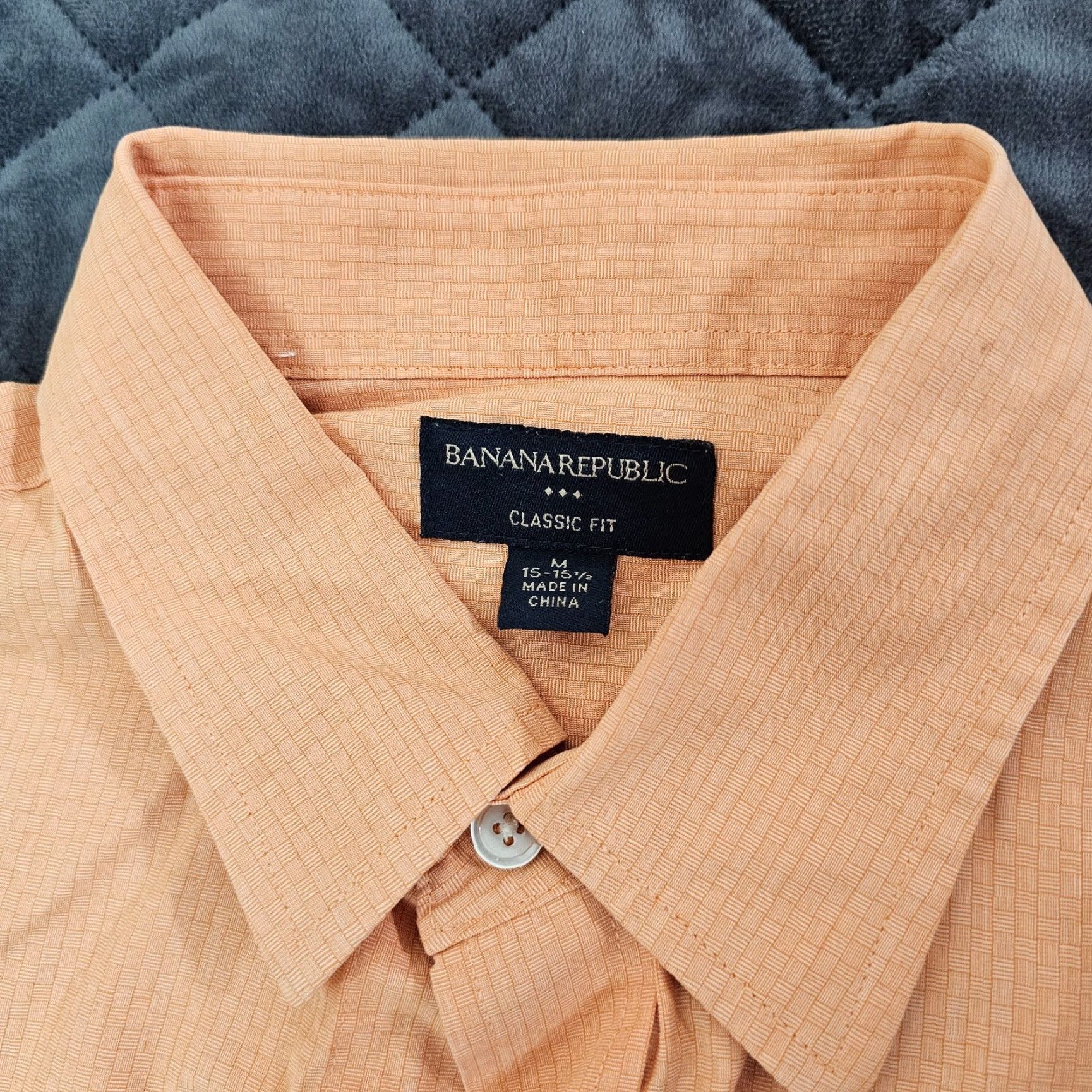 Banana Republic VINTAGE Banana Republic Button-Up Shirt Men Cotton Casual Dress Long Sleeve Size M Orange Summer Size US M / EU 48-50 / 2 - 2 Thumbnail