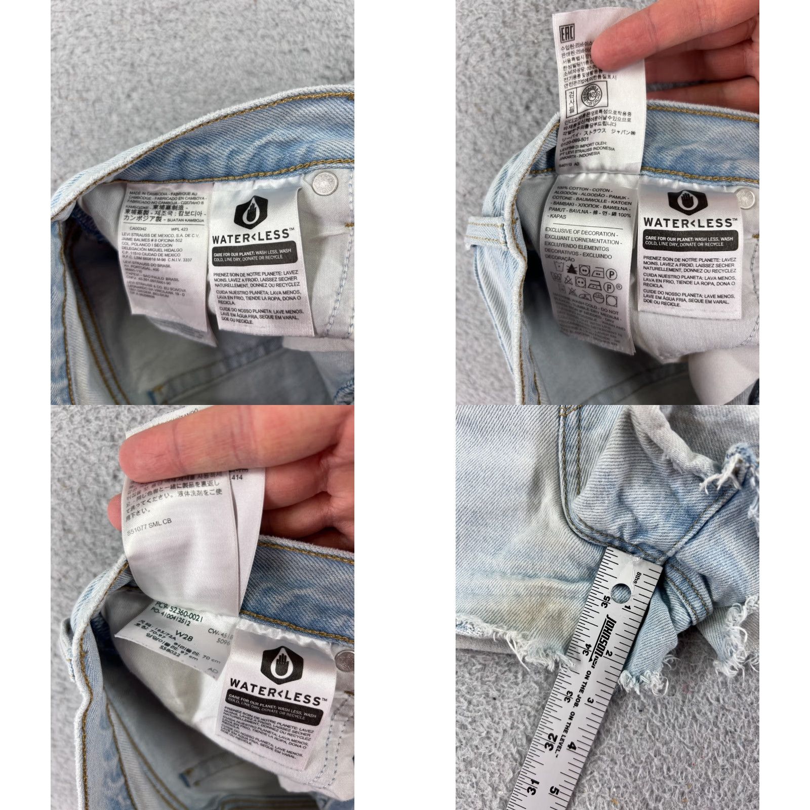 Levi's VINTAGE Levis Shorts Womens 28 Blue Denim Jean Cutoff Premium Big E Button Wedgie 25x2 Size 28" / US 6 / IT 42 - 8 Thumbnail
