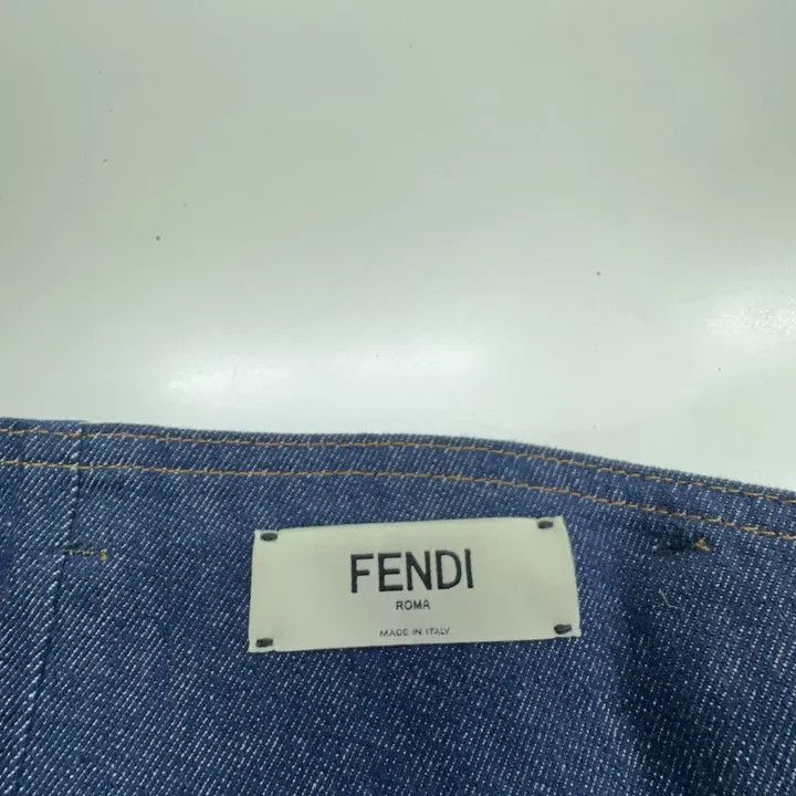 Fendi Fendi High-Waisted Denim A-Line Mini Skirt -2507 Size 35" - 4 Thumbnail