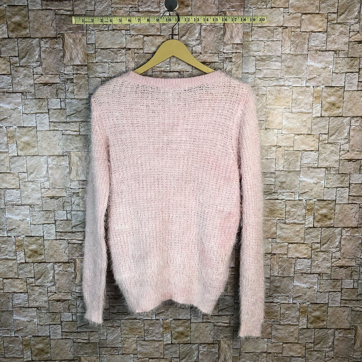 Japanese Brand Blue Stripe Pink Shag Shaggy Fur Mohair Knitwear #A491 Size L / US 10 / IT 46 - 16 Thumbnail