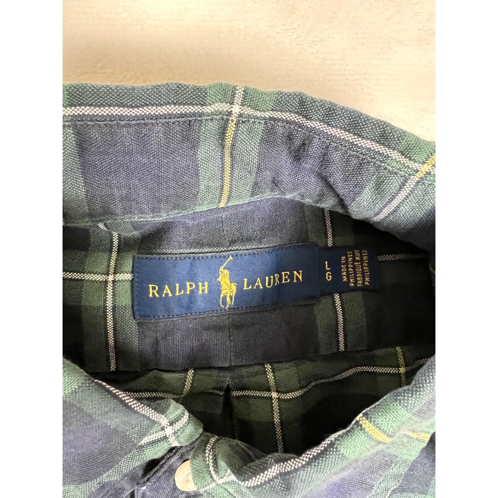Ralph Lauren Ralph Lauren Shirt Mens Large Green Navy Tartan Plaid Button Down Long Sleeve Size US L / EU 52-54 / 3 - 3 Thumbnail