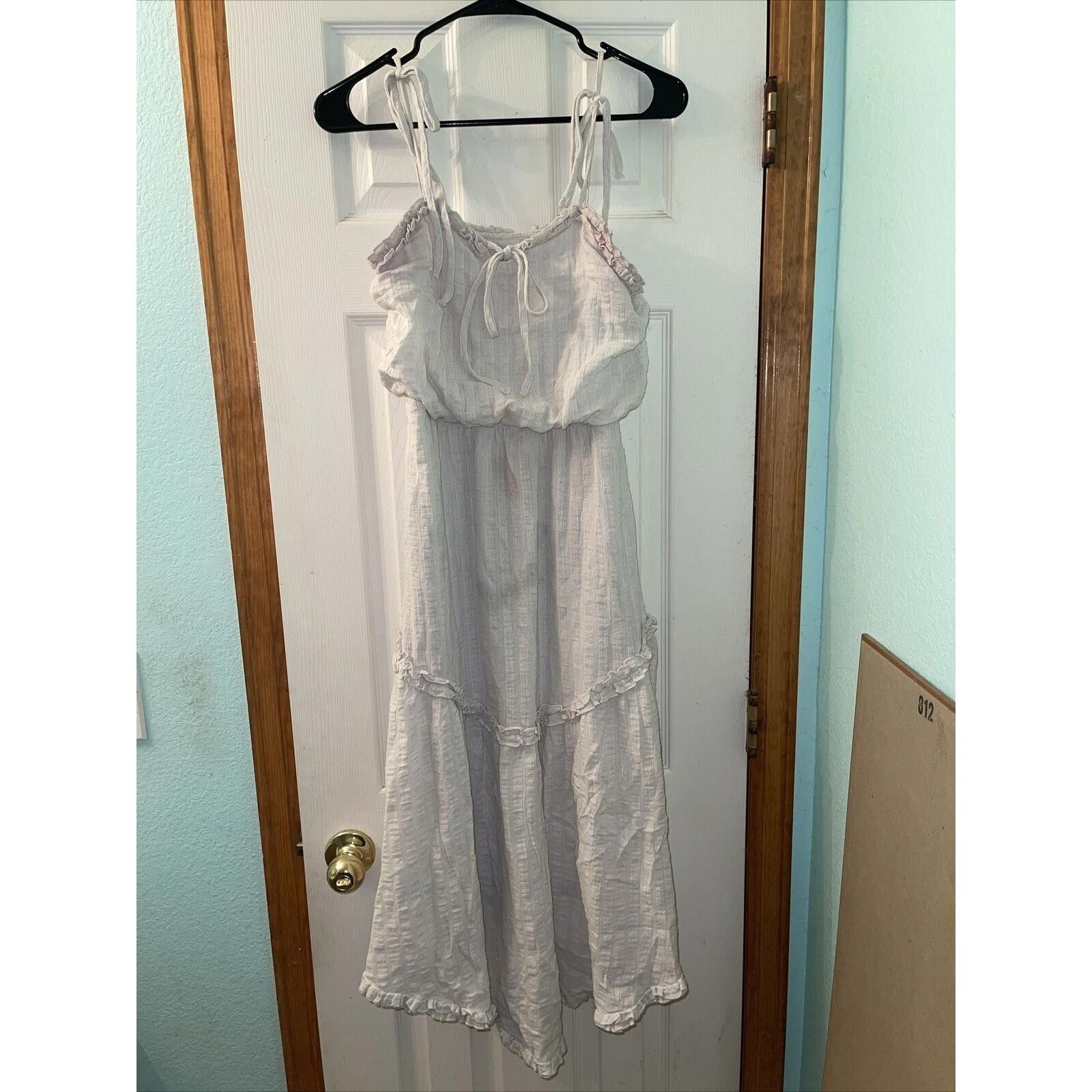 Designer Listicle Isla Lightweight Cotton Tiered Dress. Off White Size S / US 4 / IT 40 - 1 Thumbnail