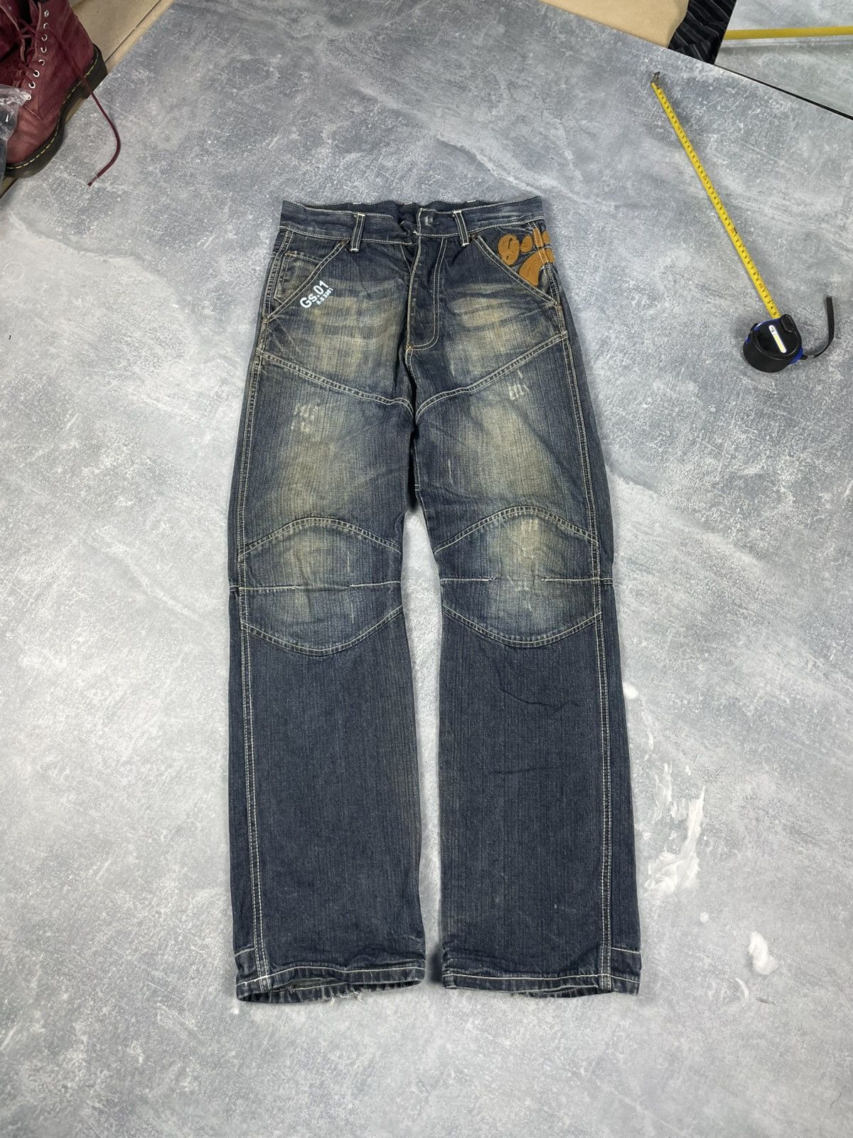 G-Star Vintage distressed BIG LOGO G Star Raw denim jeans Size US 30 / EU 46 - 6 Thumbnail
