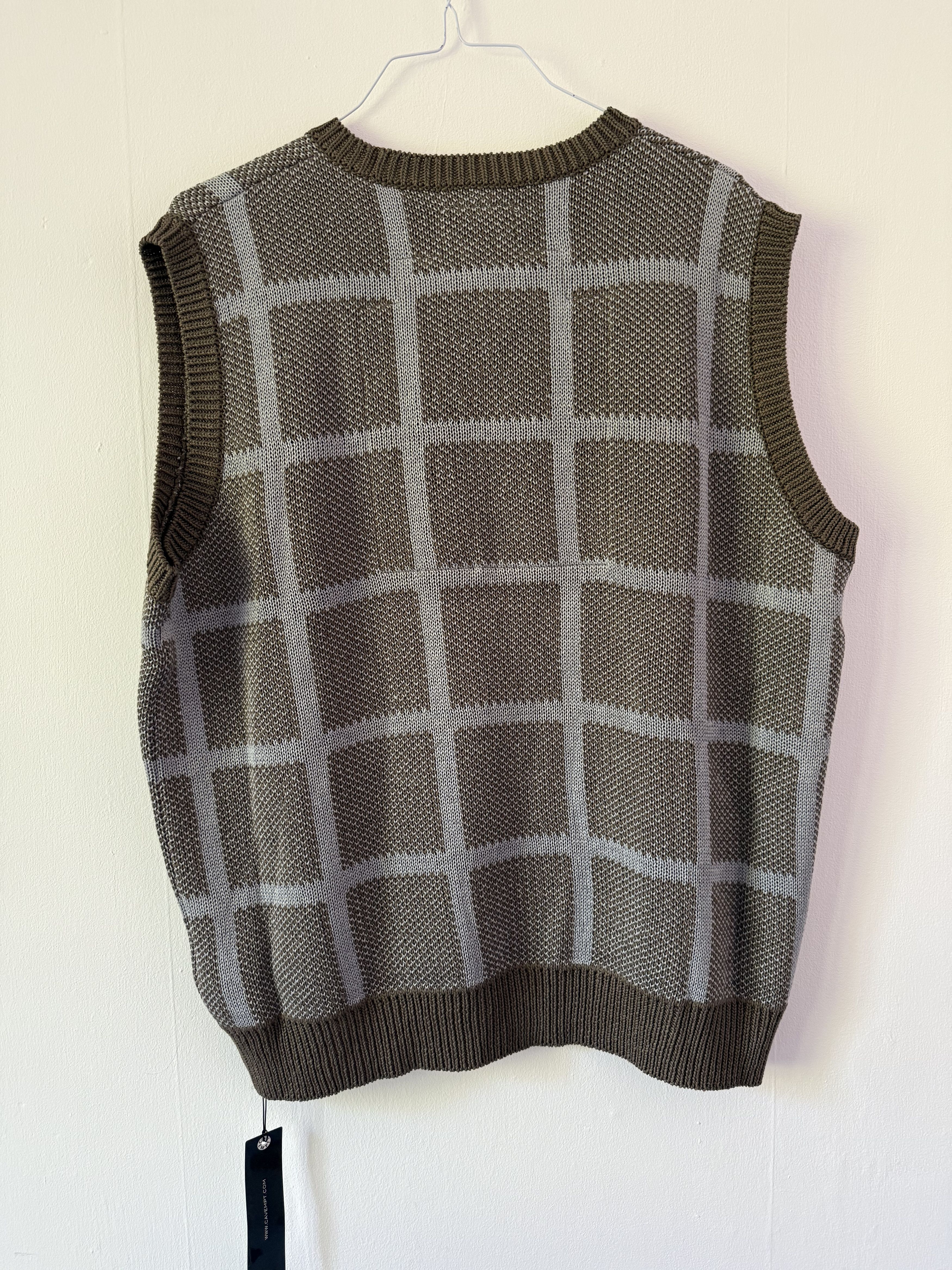 Cav Empt C.E Cav Empt Grid Loose Knit Vest - Khaki Size US L / EU 52-54 / 3 - 2 Thumbnail