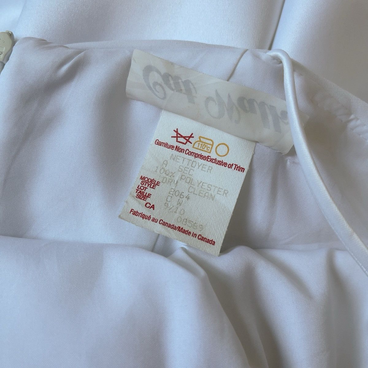 Other Vintage 1990s White Satin Chiffon Cowl Neck Gown (S–M) Size M / US 6-8 / IT 42-44 - 18 Thumbnail
