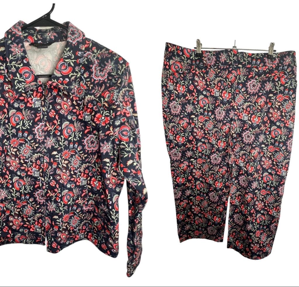 Pendleton Pendleton Floral Two Piece Set W/ Zip Up Top/Cropped Pants Size 38" / US 16 / IT 52 - 1 Thumbnail