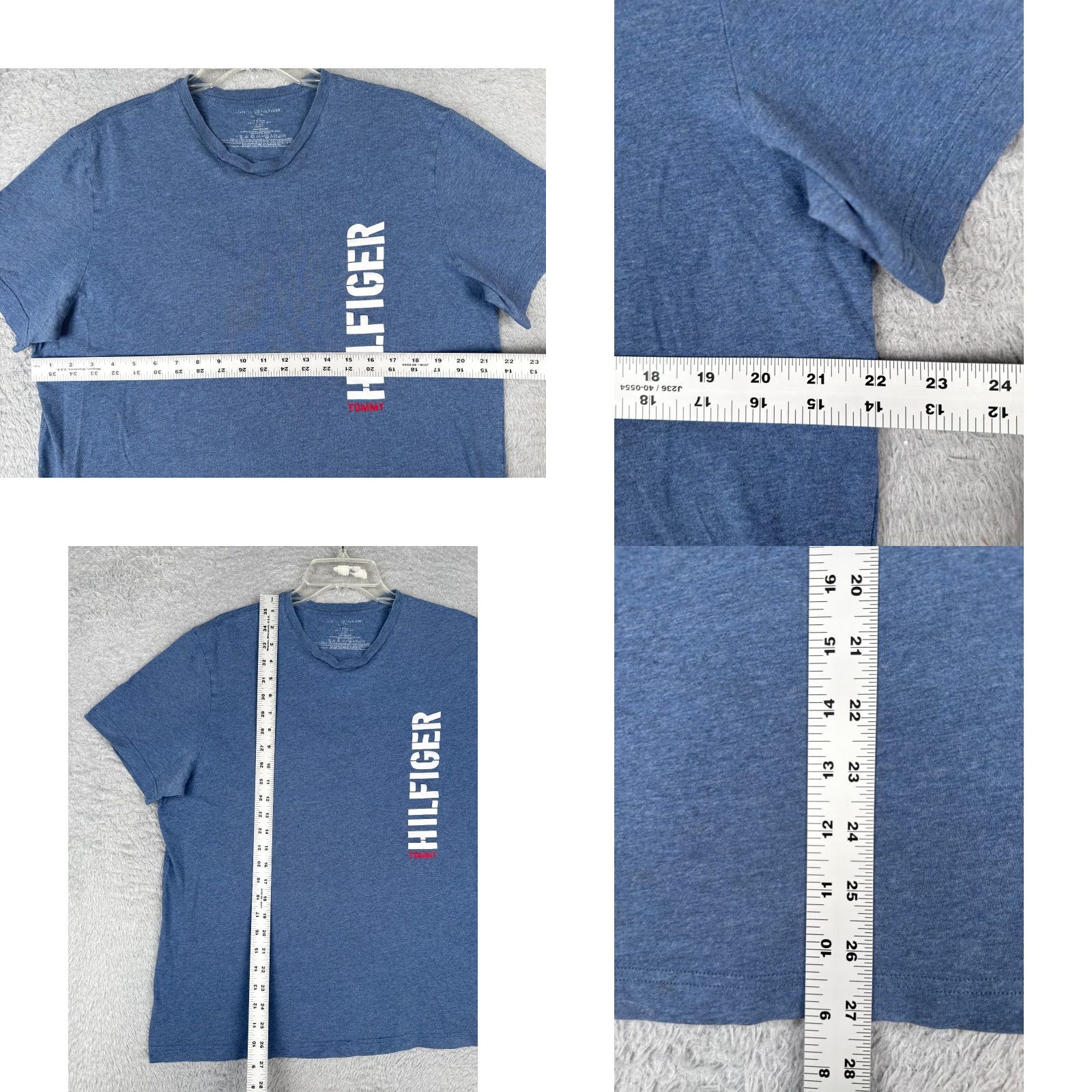 Tommy Hilfiger Tommy Hilfiger Shirt Adult Large Blue 100% Cotton Crew Neck Short Sleeve Logo Embroidered Men T-Shirt Size US L / EU 52-54 / 3 - 8 Thumbnail