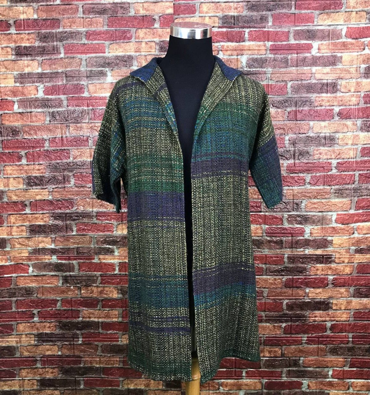 Japanese Brand JAPANESE MINIMALIST BUTTONLESS TWEED COLORBLOCK SHORTSLEEVE Size US M / EU 48-50 / 2 - 11 Thumbnail