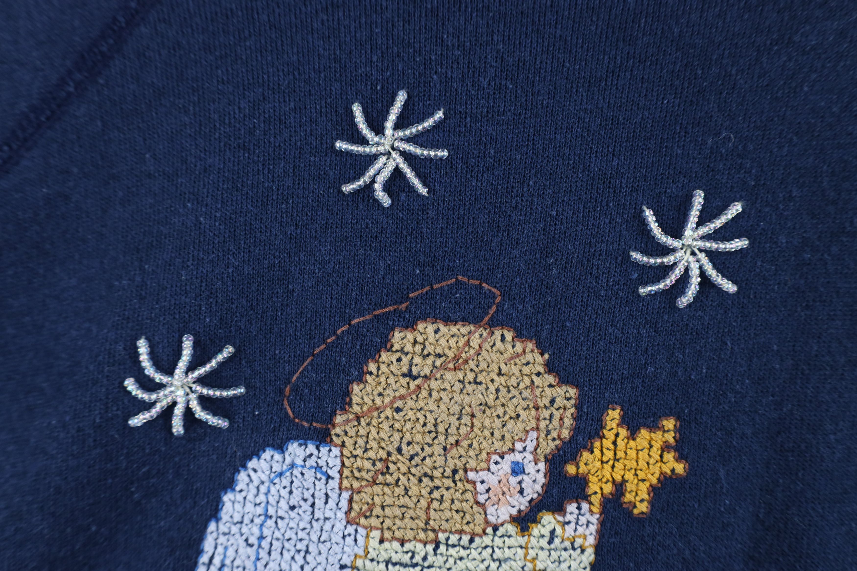 Vintage Vintage 90s Streetwear Beaded Angel Sweatshirt USA Size XL / US 12-14 / IT 48-50 - 5 Thumbnail