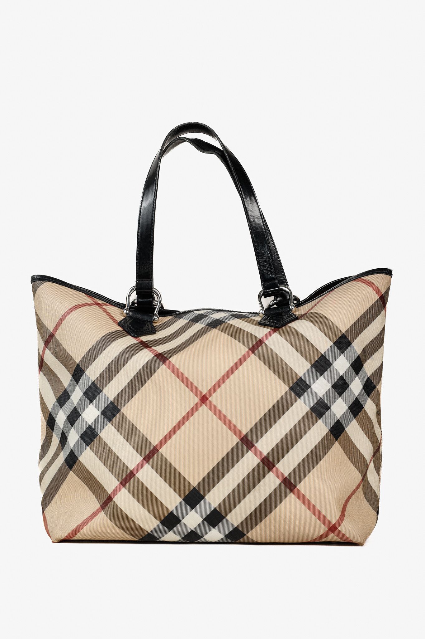 Burberry Burberry Nova Check Leather-Trimmed Large Shopper Tote Size ONE SIZE - 1 Thumbnail