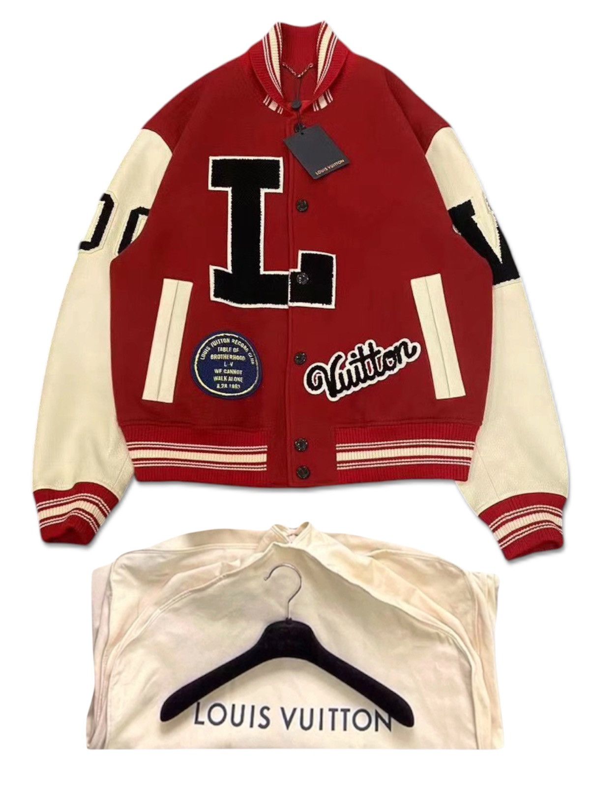 Louis Vuitton Louis Vuitton 56 Virgil Dreaming Varsity Jacket Leather wool Size US XL / EU 56 / 4 - 1 Thumbnail