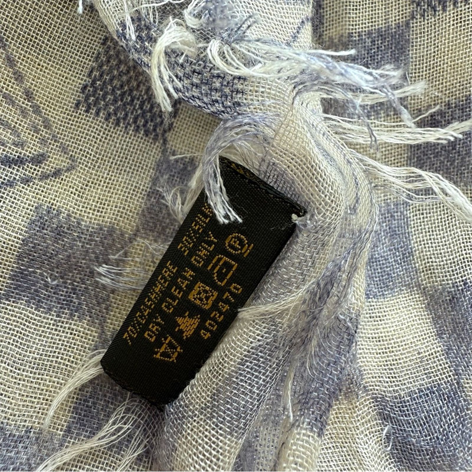 Louis Vuitton LOUIS VUITTON Cashmere Silk Damier Azur Monogram Scarf Size ONE SIZE - 5 Thumbnail