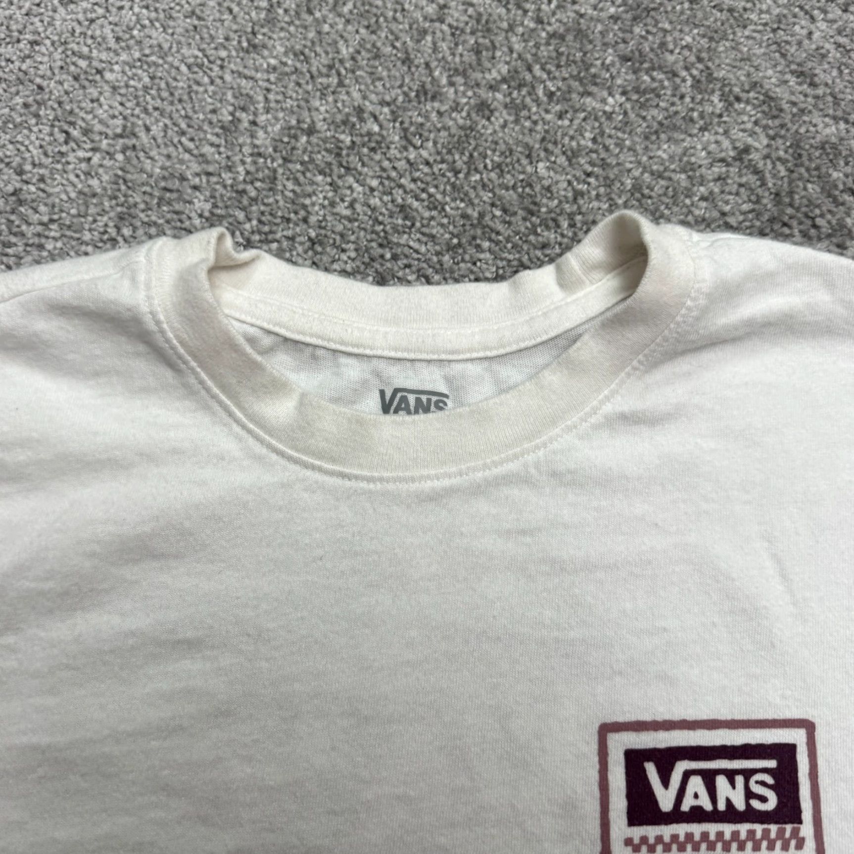 Vans VANS Graphic Long Sleeve T-Shirt Mens Small White Crew Neck Tee Size US S / EU 44-46 / 1 - 3 Thumbnail