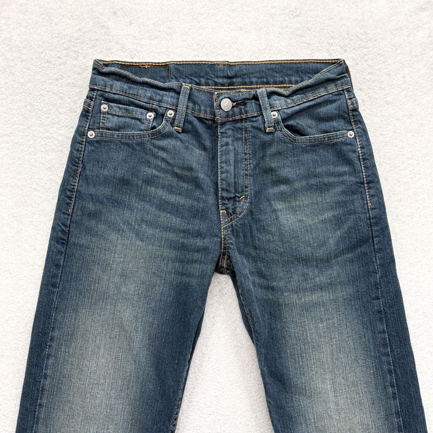 Levi's Levis 513 Jeans Mens 28x30 Blue Medium Wash Slim Straight Stretch Denim Pants Size US 28 / EU 44 - 2 Thumbnail