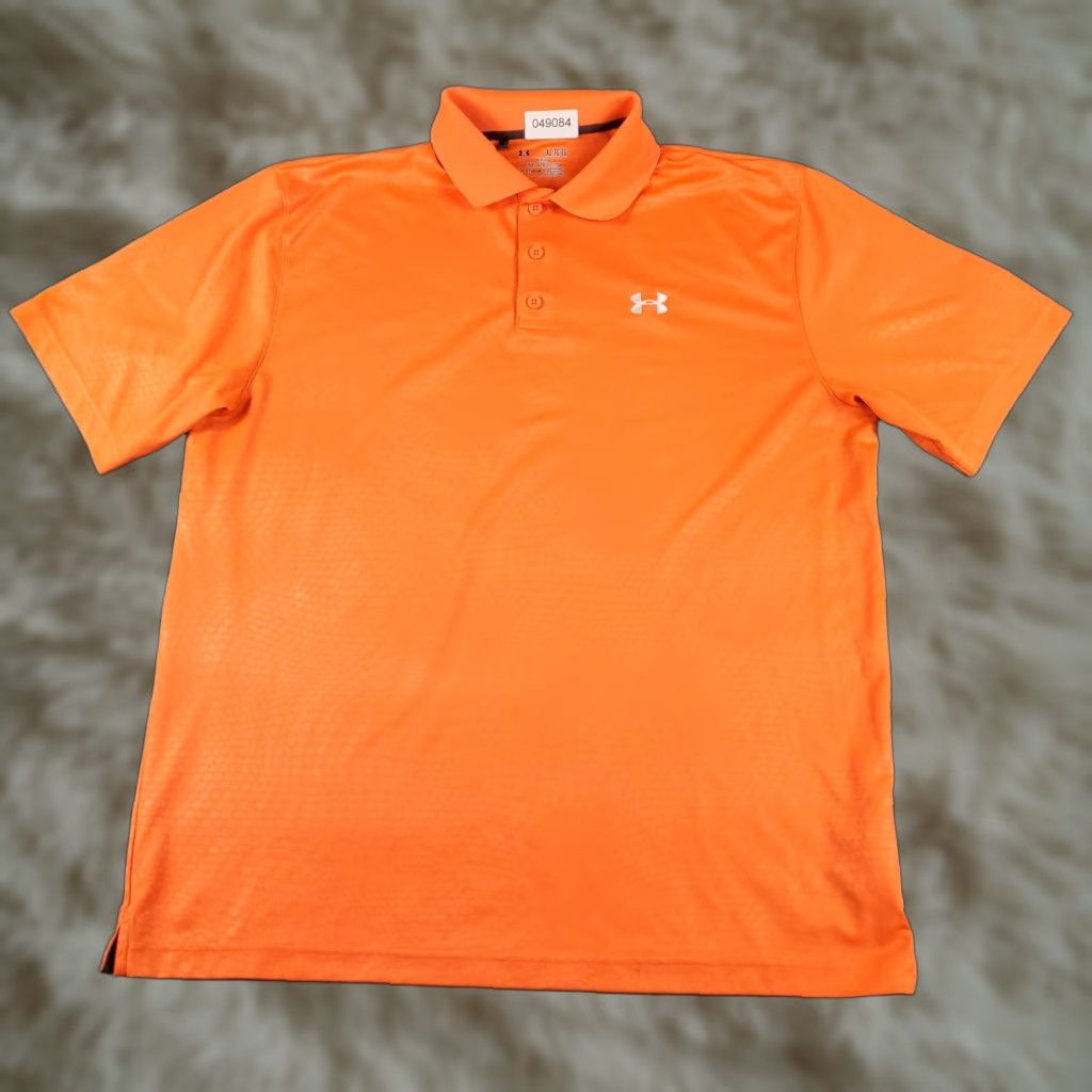 Under Armour Under Armour Polo Shirt Mens XL Orange Solid Short Sleeve Button Collared Logo 100% Polyester Sports Casual Classic Polo Mens XL Orange Size US XL / EU 56 / 4 - 1 Thumbnail