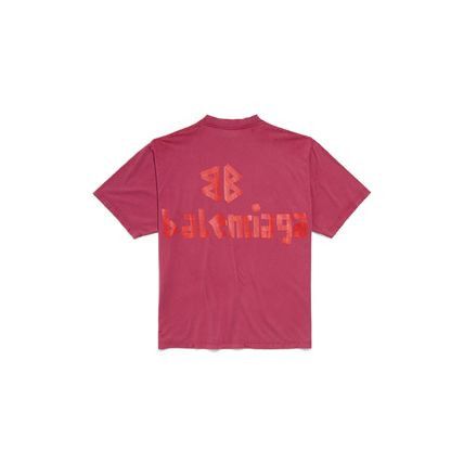 Balenciaga o1s1wg110326 Tape Type T-Shirt Medium Fit in Pink Size US XXS / EU 40 - 2 Thumbnail