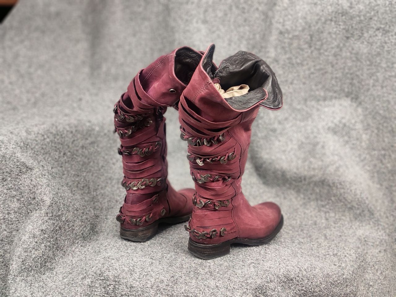 A.S.98 A.S.98 Design Airstep Metal Leather Zip Tall Knee Boots Size US 6 / IT 36 - 12 Thumbnail