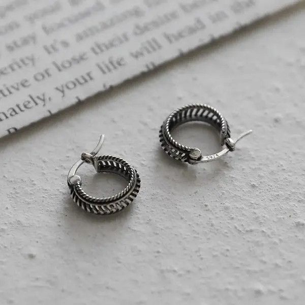 Other 100%925 silver retro punk earrings Size ONE SIZE - 6 Thumbnail